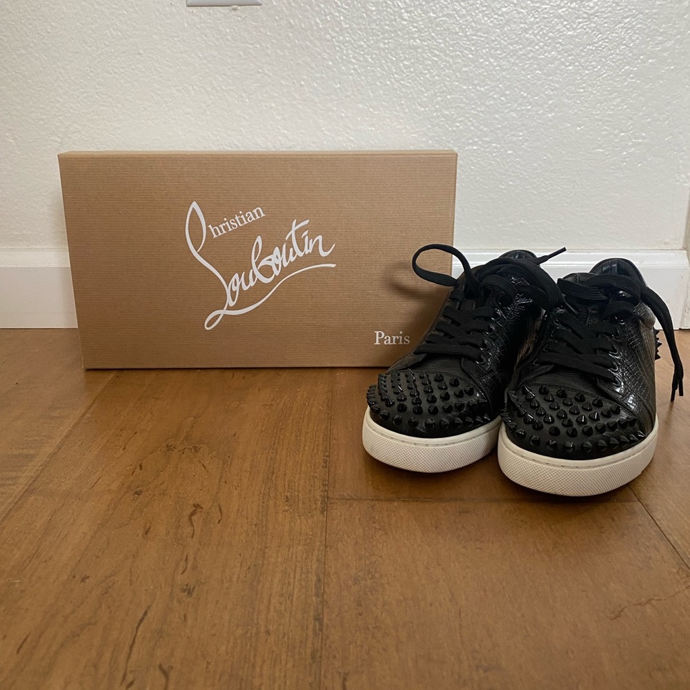 Christian Louboutin Black Spiked Sneakers